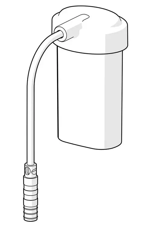 Batteriegehäuse mit Anschluss für Kabel, ausgestattet für den Einsatz mit Produkten der Marke HANSA.